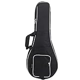 Oumefar Mandolinenkoffer Gigbag, Musikinstrumentenzubehör Mandolinentasche Oxford-Stoff-Gigbag, Doppelreißverschlüsse, Verdicktes Oxford-Tuch mit Großer Seitentasche,