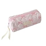 GTFYUDGH 19,5x7x9cm Federmäppchen Mit Schleife - Mäppchen Aesthetic Federmappe, Federmäppchen Für Mädchen, Teenager Etui Schule, Multifunktionale Stiftebox Mit Reißverschluss Für Zuhause, Schule