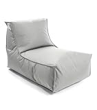 mokebo® Sitzsack für Kinder & Erwachsene 'Der Sundowner', Bean Bag mit Füllung oder Bodenkissen für Indoor & Outdoor, auch als Liegekissen, Relaxliege oder Liege in Grau
