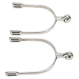 Focket 2 PCS Sporen, Edelstahlsporen mit glatter Rollenkugel, englische Sporen für Stiefel, Westernsporen für Cowboys, Reitsportartikel, Retrosporen, Sattlerausrüstung