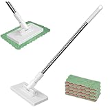 Mikrofaser-Mopp, 4 Wiederverwendbare Pads, Kleiner Flachmopp, 99 cm, kompakt für Hartholzböden und Badezimmerreinigung
