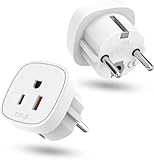 US to EU Adapter, Adapterstecker USA Deutschland Stecker 2 Stück Reiseadapter