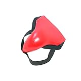 wisoolkic Strapazierfähiger Taekwondo Tiefschutz aus PU, wasserdicht und stoßdämpfend, für Damen und Herren. Leicht an und auszuziehen. Schrittschutz aus PU Leder, Rot, M