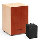 VEVOR Cajon, Kistentrommel mit internen Gitarrensaiten, leichte Drum-Box aus Holz, tragbares Trommel-Musikinstrument mit Reisetasche, abgerundeten Kanten, für Anfänger & Profis, 305x305x430 mm
