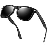 KANASTAL Sonnenbrille Polarisierte Schwarz Herren Damen UV400 Schutz Vintage Rechteck Retro Unisex Klassische Fahrende Brille