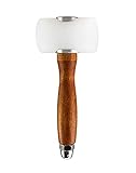 QWORK® Leder Schnitzhammer Nylon Hammer, Holzhammer in T-Form mit Holzgriff für Lederverarbeitung, Leder Handwerkswerkzeug