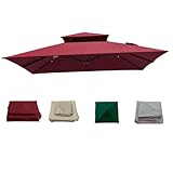 Ersatzbezug für quadratische Sonnenschirme, 300 x 300 cm, wetterfest, für Terrasse und Pool, UV-Schutz, 8 Streben, Pavillon, Farbe
