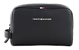 Tommy Hilfiger Herren Kulturbeutel Essential PU Washbag Kunstleder, Schwarz (Black), Einheitsgröße