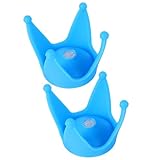 PLAFOPE 2 Stück Motorradhelm Deko Krone Saugnapf Helmaufsatz Silikon Helmverzierung Lustiges Langlebiges Zubehör für Motorradfahrer Schnelle Montage Auffälliges Design in Blau