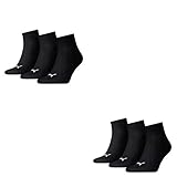 Puma Herren Sportsocken Quarters Sportsocken 6er Pack, Schwarz, 43-46, 2x251015200043