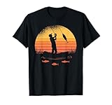 Angler mit Sonne und Fischen Motiv für Herren Damen Kinder T-Shirt