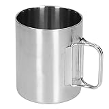 Edelstahlbecher, 304 Edelstahl, Zusammenklappbarer Wasserbecher, Camping-Kaffeetasse, Tassen, Tassen, Kaffeebecher, für Europa und Outdoor-Sport, Reisen, mit Klappgriff-Design