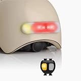 Abnehmbare, kabellose Beleuchtung für Fahrradhelme, Scooter - mit Rechts/Links-Blinklichtern - Fernbedienung am Lenker - USB aufladbar - ... … (Geklebte Beleuchtung)