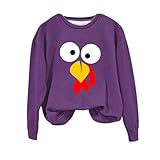 Warmes T-Shirt für Damen und Mädchen, lässige Bluse, Tops, Damen, Thanksgiving, Türkei, lustiger Rundhalsausschnitt, lässiges Langarm-Top, Sweatshirt, Paar oder Familie, Thermounterwäsche, Bluse,