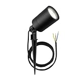 Ledvion - LED gartenlampen fur draußen strom, GU10 Fassung, Schwarz, 5W, IP65, erdspiess für gartenleuchte, Gartenbeleuchtung, wegeleuchten, gartenleuchten mit strom, gartenstrahler