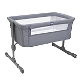 Chicco Next2Me Essential Babybett für Neugeborene, Beistellbett, Kompatibel mit verschiedenen Betten, Höhenverstellbar, Gute Luftzirkulation, Matratze und Tasche inklusive, 0-6 Monate, Grau