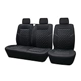 VSESTCDPB Für F&ord Für Transit Mk6 Auto Sitzkissen Schutzset Autositzbezug(Schwarz,KOMPLETTES Set)