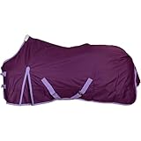 RL24 - Weidedecke 600D Basicline – als Regendecke & Übergangsdecke – Wind- & wasserdichte Outdoordecke mit Innenfutter & Kreuzbegurtung – Pferdedecke in Lila – 115cm (Nylonfutter)