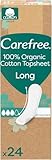 Carefree Slipeinlagen 100% Organic Cotton Topsheet Long (24 Stück), aus 100% zertifizierter Bio-Baumwolle für ein natürliches, trockenes Gefühl, Größe Long