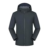 EMATOP Wanderjacke Herren Winter Warm Softshelljacke Lässig Langarm Outdoorjacke Winddicht Atmungsaktiv Jacke Einfarbig Sport Skijacke Gefüttert Bequemes Funktionsjacke mit Kapuze Winterjacke
