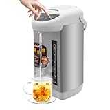 Glühweinkocher Edelstahl 4l, Kleiner Elektrischer Glühweintopf Mit 3 Entnahme-Methoden, Heißwasserspender Glühweinwärmer Für Büro Zuhause Hotel, 750w Schnellkochen, Grau