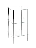 HAKU Möbel Regal Chrom, Metall, Sicherheitsglas - Maße: B 39 cm x H 77 cm x T 39 cm, Style: Modern