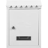 MAGICLULU Vintage Briefkasten aus Robustem Metall Wandmontierter Briefkasten im Europäischen Stil Wetterfester Außenbriefkasten mit Schloss Platzsparend für Zuhause und Garten