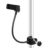 Mipcase Metall Handyhalterung für Mikrofonständer Flexibler Arm Verstellbar Stabile Klemme Drehbar Passend für Gitarre und Live auftritte