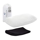 Reisekissen VOLAR | Orthopädisches Nackenkissen mit Memory-Foam | Kleines Kopfkissen für Reisen im Auto, Flugzeug, Zug, Hotel & Camping | Thermoregulierender Bezug | Kissen Outdoor & Reise 40x25x10 cm