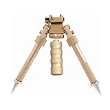ProWildGear 360 Degree Rotation Aluminum Alloy Bipod Adjustable Extension Quick Detach Picatinny 21mm Rail Mount with Spikes with Metal Foregrip (DE/Foregrip/Spikes)