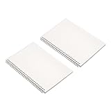 PATIKIL B5 Size Graph Paper Clear Hardcover Spiral Notebooks, 2 Pack 7 x 9.8 Inch 80 Sheets/160 Pages Thick Ruled Paper for Journal Planner