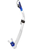 Phantom Aquatics Rapido Boutique Collection Schnorchel, italienisches Design, Premium-Ultra-Dry-Schnorchel, ideal für Schnorchelmaske, Tauchen, Schnorcheln und Schwimmschnorchel, blau transparent
