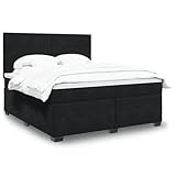qohoio Boxspringbett mit Matratze Betten Mit Matratze Schlafzimmer Bett Boxspringbett Mit Matratze Schwarz 180x200 cm Samt - 3293274