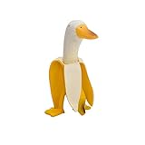 YGMXZL Garten Statue Kreative,Kreative Kunst Bananenente,Gartenstatuen Kunst-Bananen-Entengarten-Dekoration,niedliche skurrile geschälte Bananen-Ente,Außendekoration für Terrasse,Vorgarten,Garten