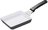 Kyocera CF-EB-WMGY Eier-Bratpfanne, 13 x 18 cm, IH-kompatibel, fluorfrei, Keramikverarbeitung, antihaftbeschichtet, ölverbraucht, weniger als mittlere Hitze, Cerabrid, mattgrau