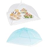 Fliegenhaube,2 Stück Mesh-Material Fliegenhaube Faltbar Abdeckhauben für Lebensmittel Obstkorb Lebensmittel Abdeckung für Essen,Obst,Picknick,BBQ,Hält Fliegen Käfer und Mücken Fern,12 Zoll