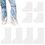 8 Stück Regenschutz Schuhe, Regen Schuhüberzieher, Schuhüberzieher Einweg, Regenschutz, wasserdichte Schutzüberzieher, Rutschfester, überzieher schuhe, transparenter Kunststoff, 4 lang und 4 kurz