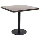 YUOTYRKTEJRSG Bistrotisch Dunkelbraun 80x80 cm MDF mit Stahlgestell, Esstisch für 2 Personen, Quadratischer Küchentisch für Restaurant, Cafe, Bar und Wohnzimmer, Einfacher Aufbau und Pflege