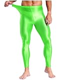 Raenseen Sportliche Leggings Für Herren Fitnessstudio Trainingsstrumpfhose Für Radfahren Laufen Jogging Kompressionshosen Tights Gym Sportbekleidung Fluoreszierendes Grün L