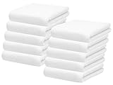ZOLLNER 10er Set Gästetücher 100% Baumwolle, 30x50 cm, Weiß