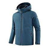 Winterjacke Herren Parka, Winterparka Herren Wasserdicht, Gefütterte Jacke Mit Kaputze Übergangsjacke Mit Taschen Lässige WintermantelRegular Fit Herrenmantel Blouson Parker Sportjacke Für Wandern