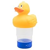 Dosierschwimmer – Pool-Chlorschwimmer | verstellbarer schwimmender Chlorspender | Halterung in Entenform mit großer Kapazität | ideal für große und kleine Pools, Spas und Whirlpools | langlebig und