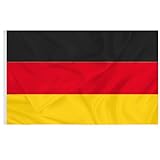 Deutschland Flagge, Deutschlandfahne 90 x 150 cm mit Messing-Ösen, WiderstandsfäHige Gartenflagge, Germany Flag, Deutschland Fahne FüR Drinnen Und DraußEn Geeignet
