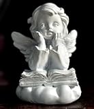 Schutzengel-Statue für Frauen Niedliche Engelstatue Desktop-Harz Grabschmuck Weiße Engel Geschenke Statue Wetterfest Deko Skulptur Schutzengel Figur für Drinnen & Draußen Heimdekoration (B)
