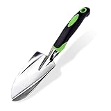 Gartenkelle & Handbreite Schaufel spitz, kleine gartenschaufel aus Edelstahl, weichem gummiertem, rutschfestem ergonomischem Griff, zum Pflanzen, Umpflanzen, Jäten, Bewegen und Glätten von Erde