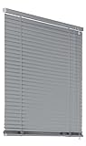 Deco4Me Alu Jalousie mit Bohren für Wand- & Deckenmontage (Silber, 80 x 130 cm) - Fenster Rollo mit Aluminium-Lamellen 25 mm breit - Venetian Blinds, Jalousetten, Lamellenjalousie, Lamellenrollo