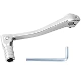 Tunejoy Schalthebel Klappbar für Motorrad Klappschalthebel aus Aluminium für Geländemotorräder ATV Motocross Dirtbike Pitbike 150x52mm Silber