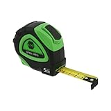 RECA Rollbandmaß 2K, 2-Komponenten Kunststoffgehäuse, Nylonbeschichtetes Maßband, Gelb/Weiß, 5 m, EG-Genauigkeitsklasse II, mit Gürtelclip und Automatischer Bandeinzug