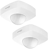 Oktaplex 2er Set Tim Präsenzmelder 360 Grad Bewegungsmelder für Außen IP65 PIR-Bewegungssensor Weiss 230V Motion Sensor