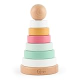 Bieco Stapelturm Baby Berry | nachhaltiges Holz FSC® | 19 cm | Steckspiel ab 1 Jahr Stapelringe Baby Holz Holzturm Baby Holzspielzeug ab 1 Jahr Baby Stapelturm Holz Stapelturm ab 1 Jahr Steckspiel
